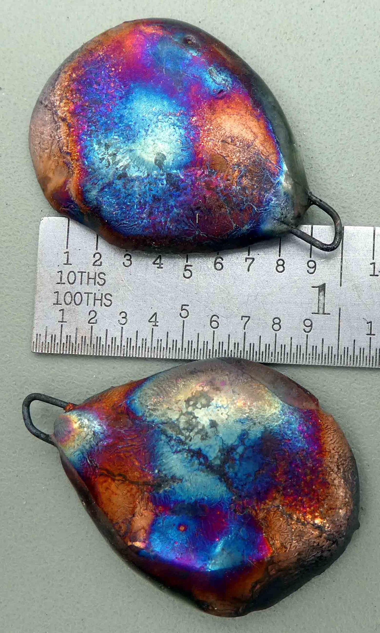 Ceramic Decal Glossy Gemstone Slice Earring Charms #3