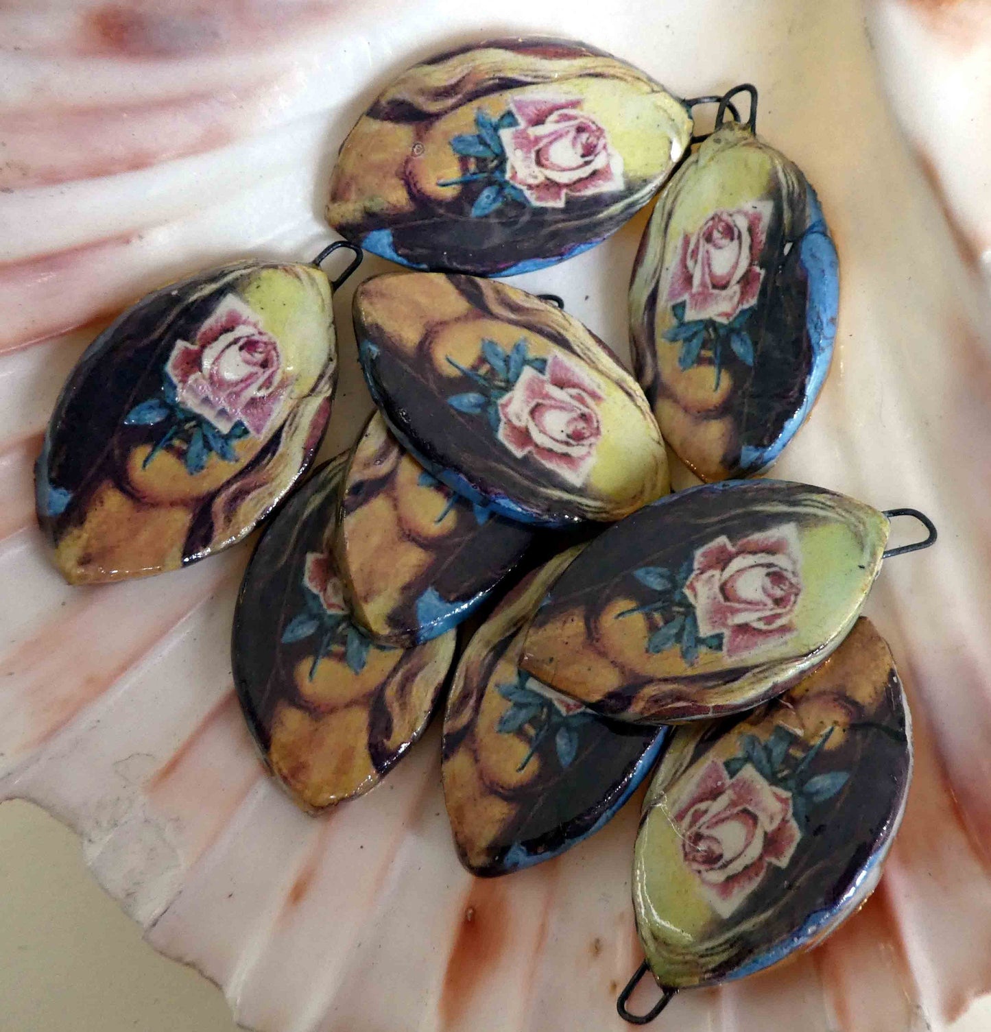 Ceramic Decal Magritte Earring Droppers #1