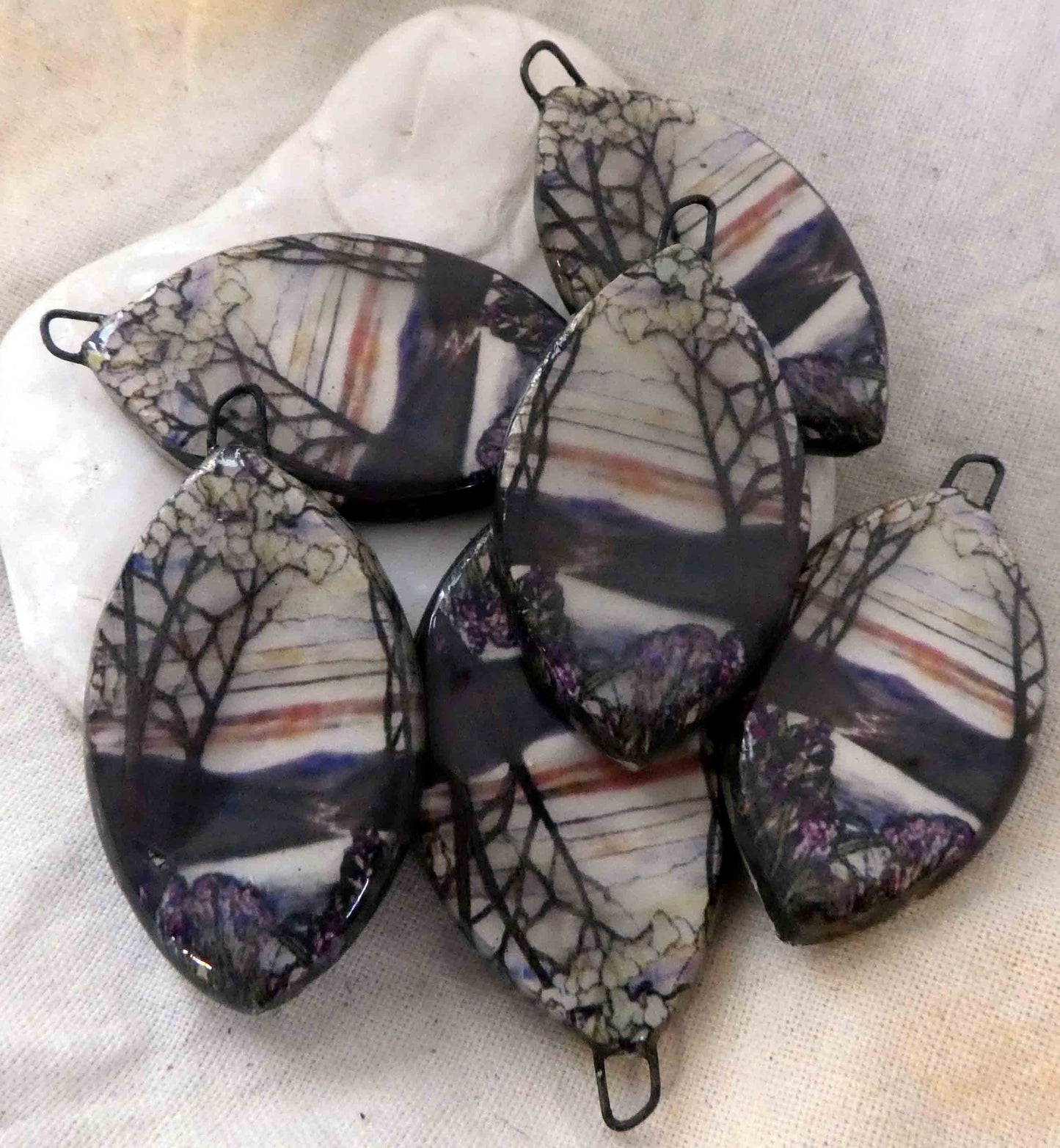 Ceramic Tiffany Earring Drops#13