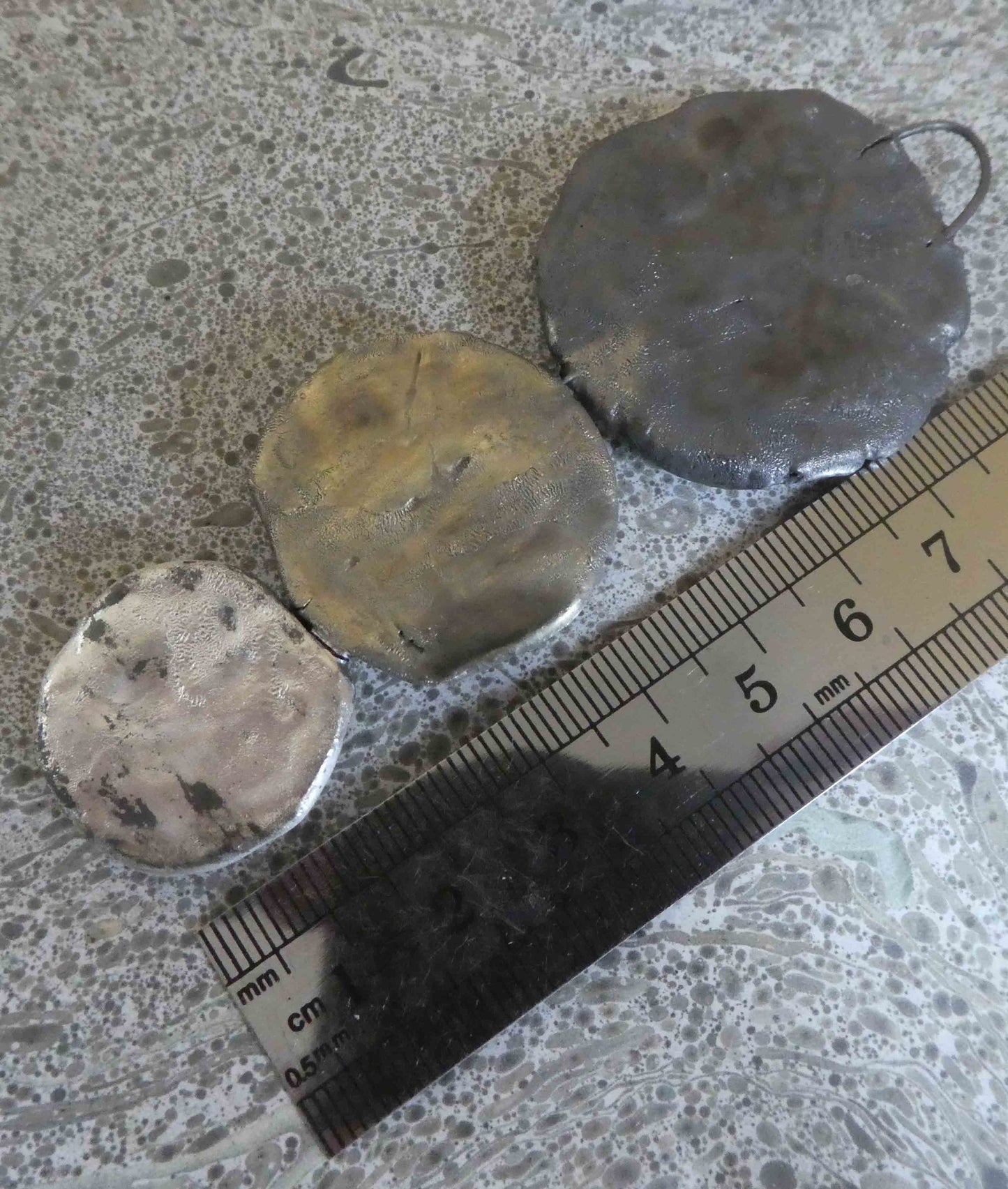 Ceramic Metallic Lotus Slice Pendant #2