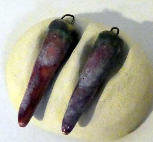 Ceramic Spikes  Earring Charms -Strawberry Sundae