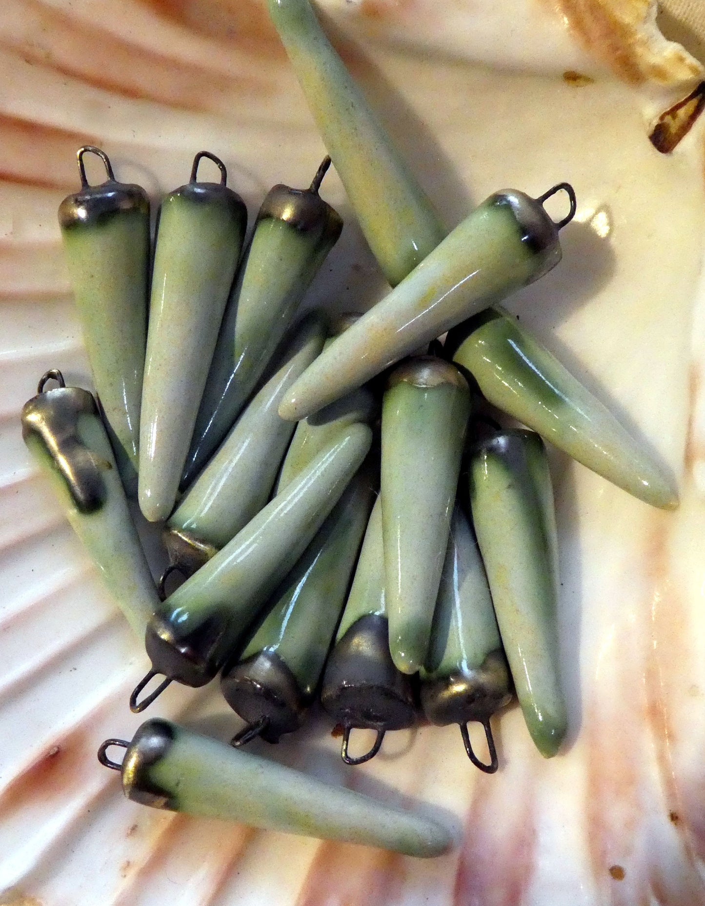 Ceramic Spikes  Earring Charms -Spring Rain