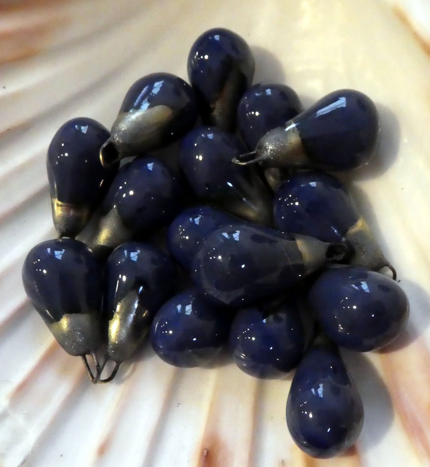 Ceramic Spikes  Earring Charms -Galaxy Blue