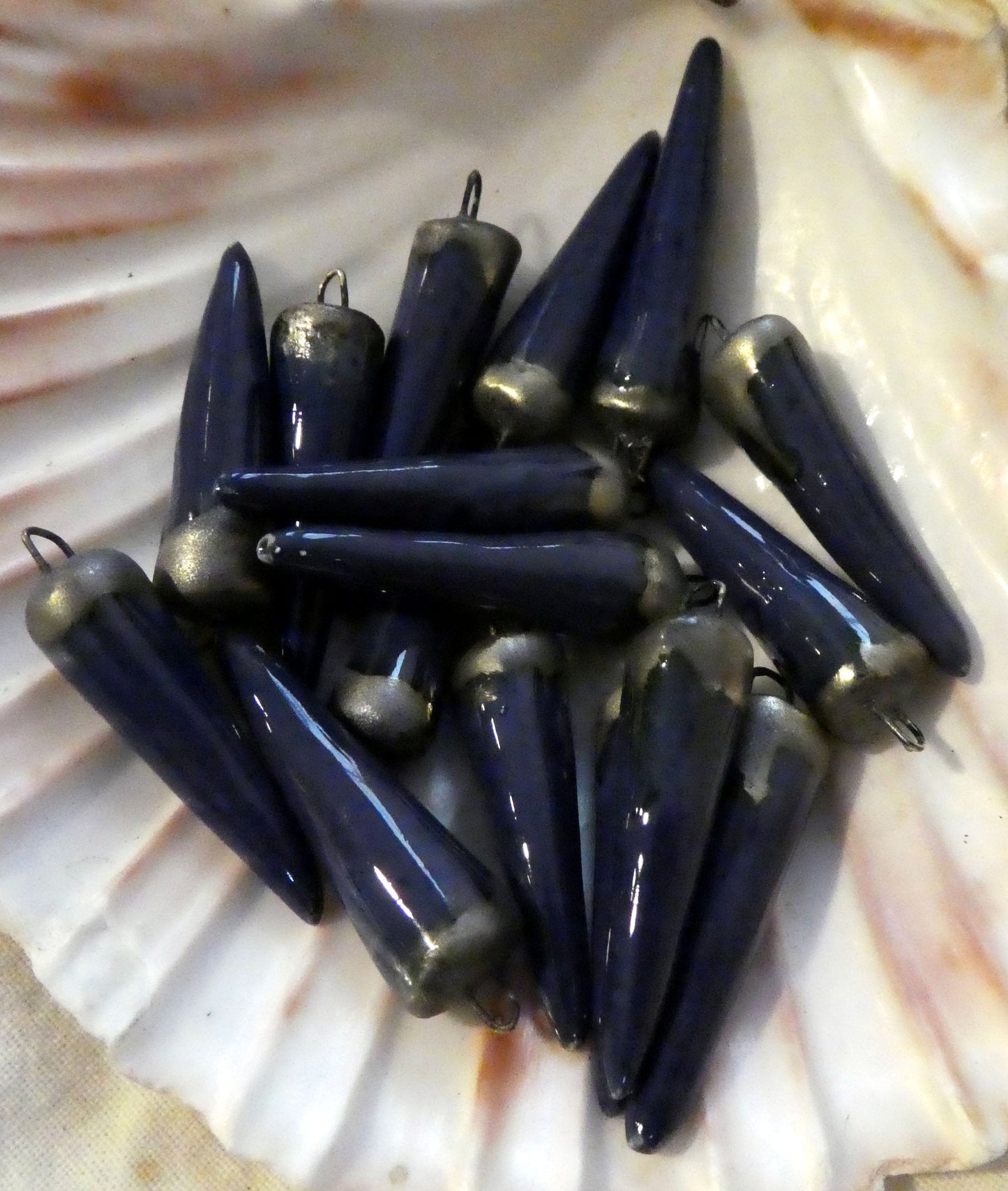 Ceramic Spikes  Earring Charms -Galaxy Blue