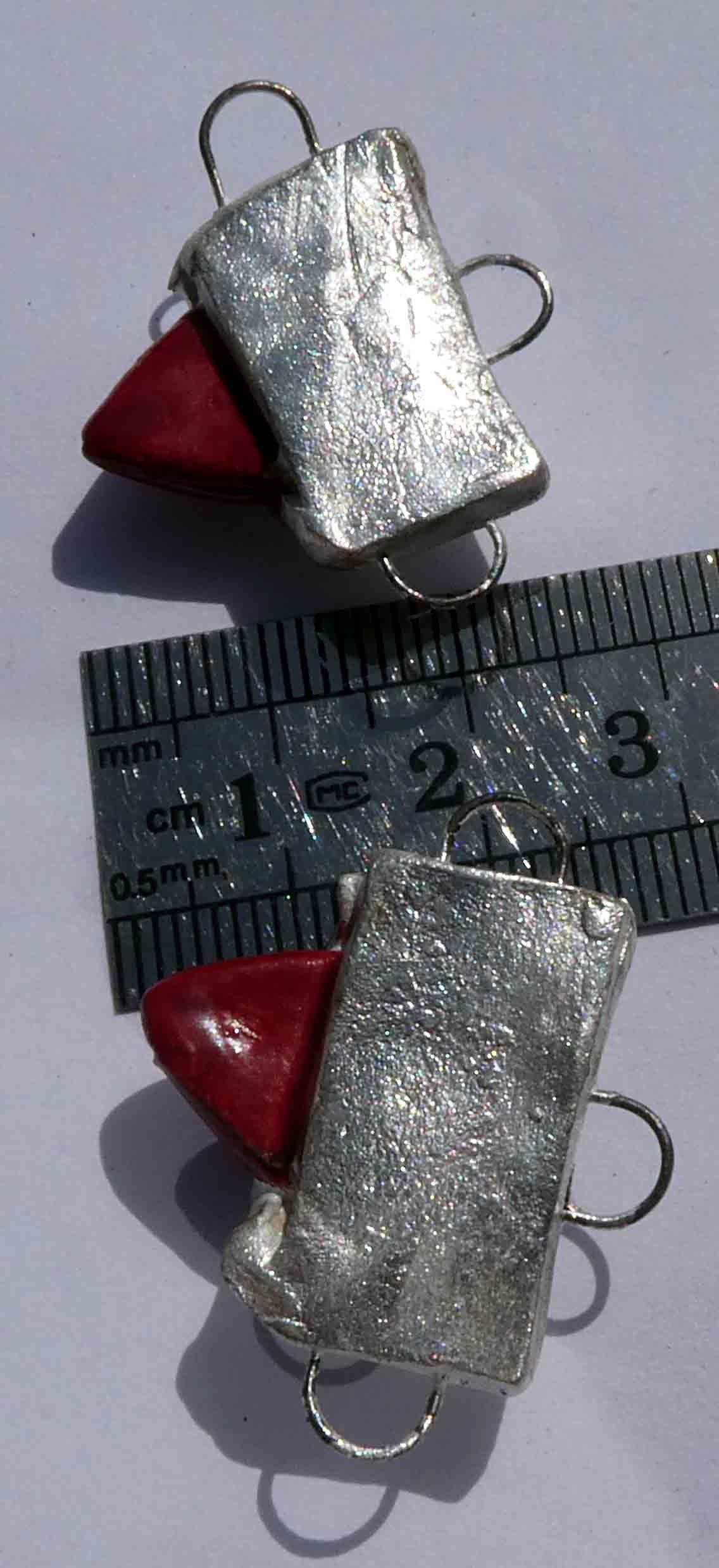 Ceramic Tuareg  Inspired Earring Connector Charms - Dark Purple