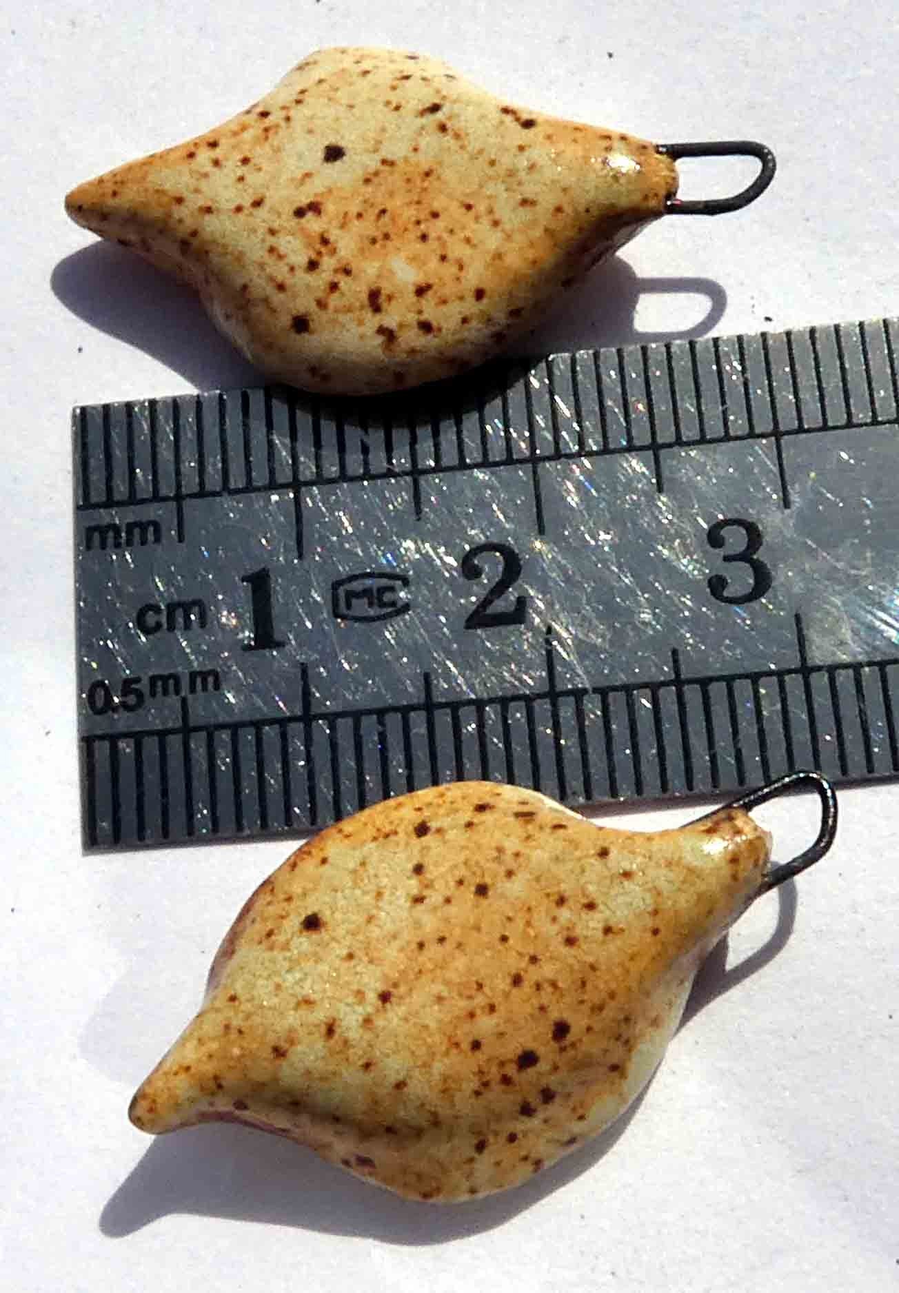 Ceramic Red Bean Pod Earring Charms