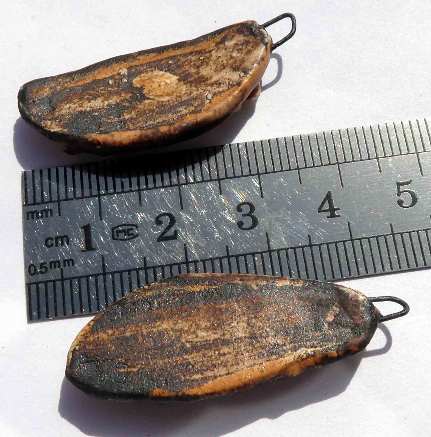 Ceramic Black Bean Pod Earring Charms