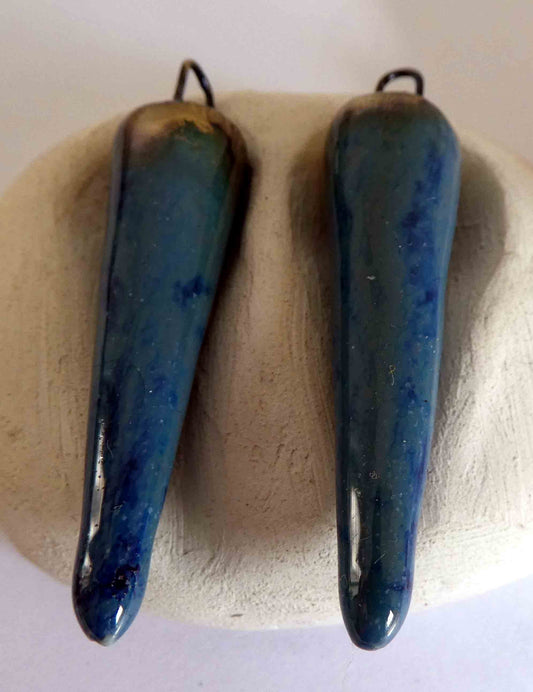 Ceramic Spikes Earring Charms - Aquamarine