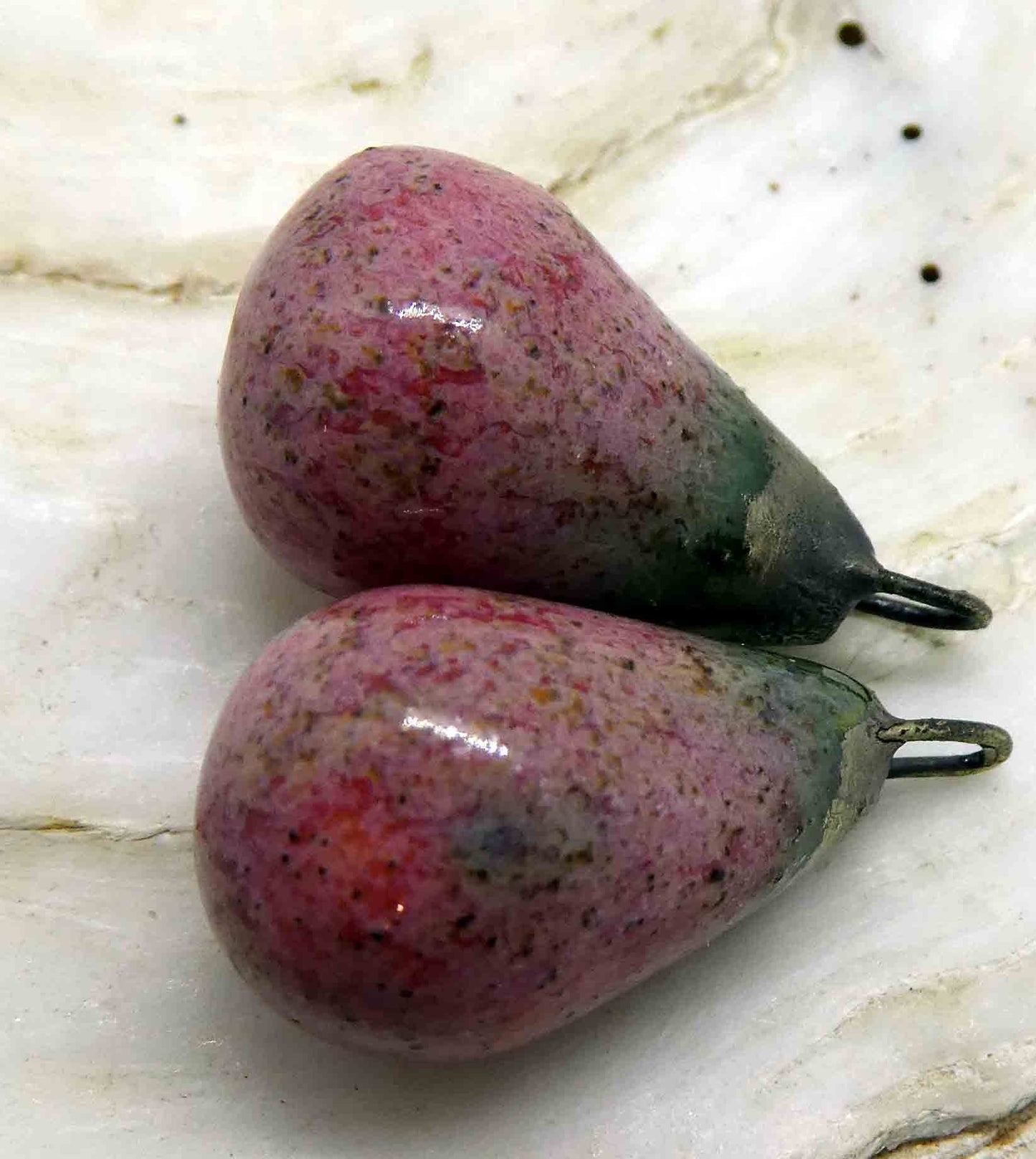 Ceramic Drops Earring Charms - Rose Quartz