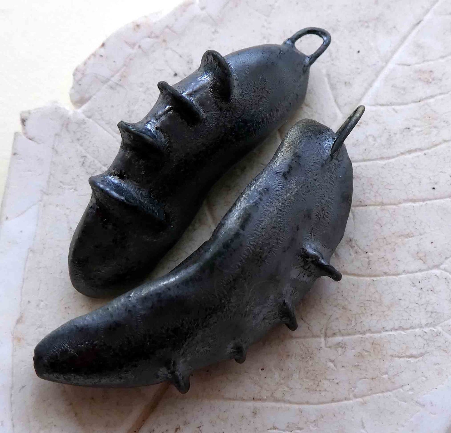 Ceramic Hoopy Curved Earring Connectors -Chimera