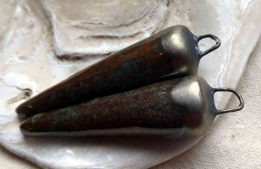 Ceramic Spikes Earring Charms -Stormy River