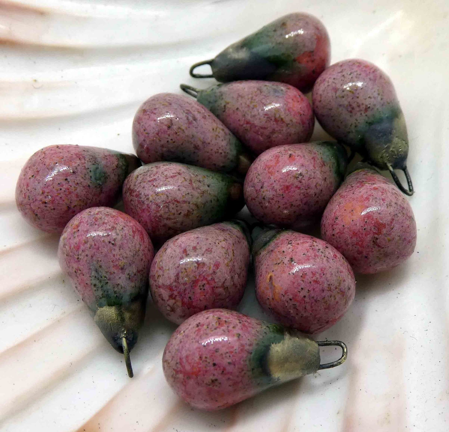 Ceramic Drops Earring Charms - Rose Quartz