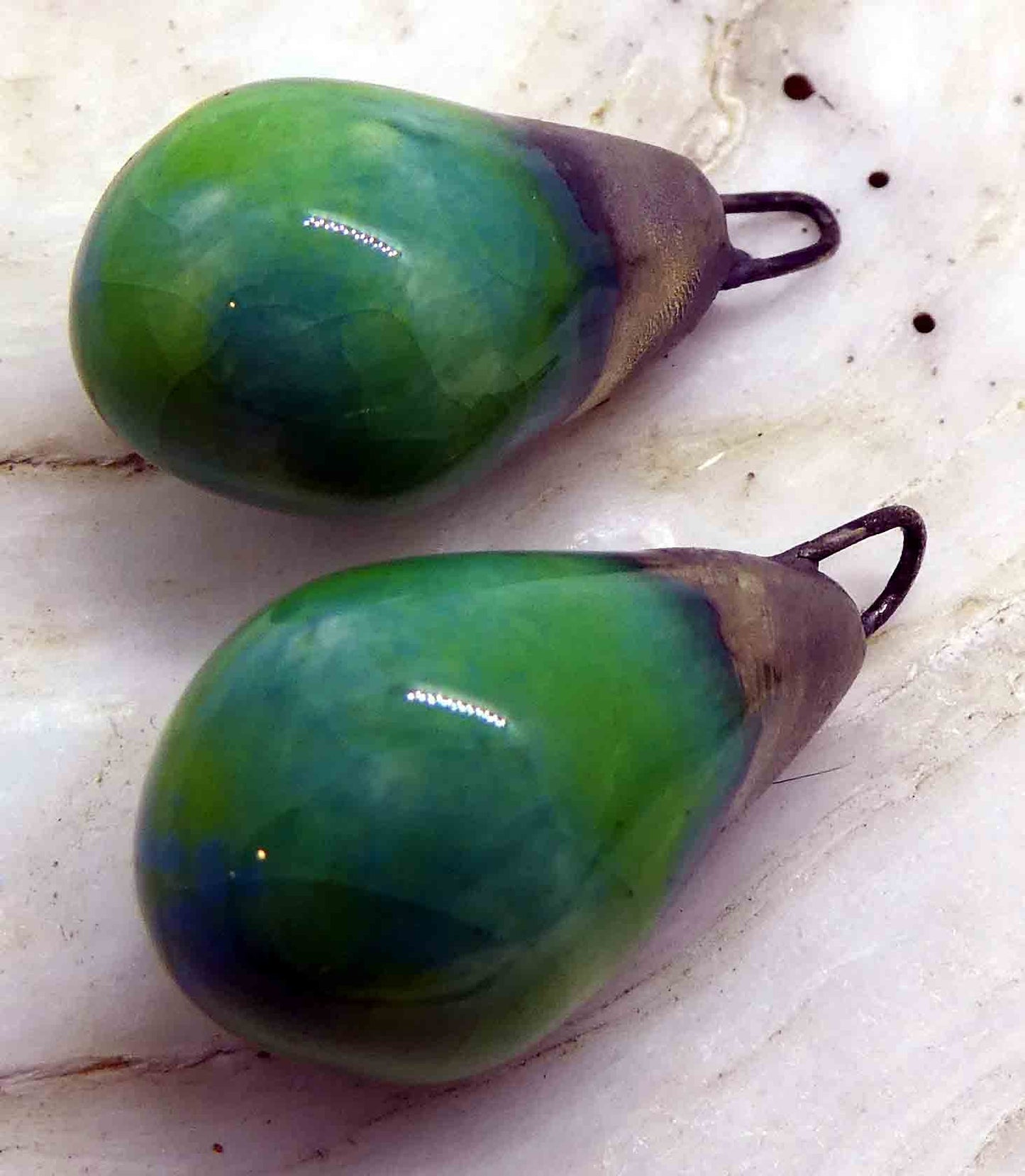 Ceramic Drops Earring Charms- Caribbean Lime