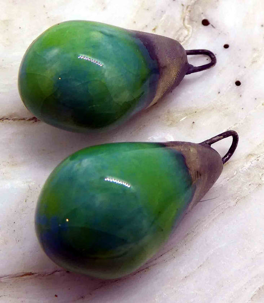 Ceramic Drops Earring Charms- Caribbean Lime