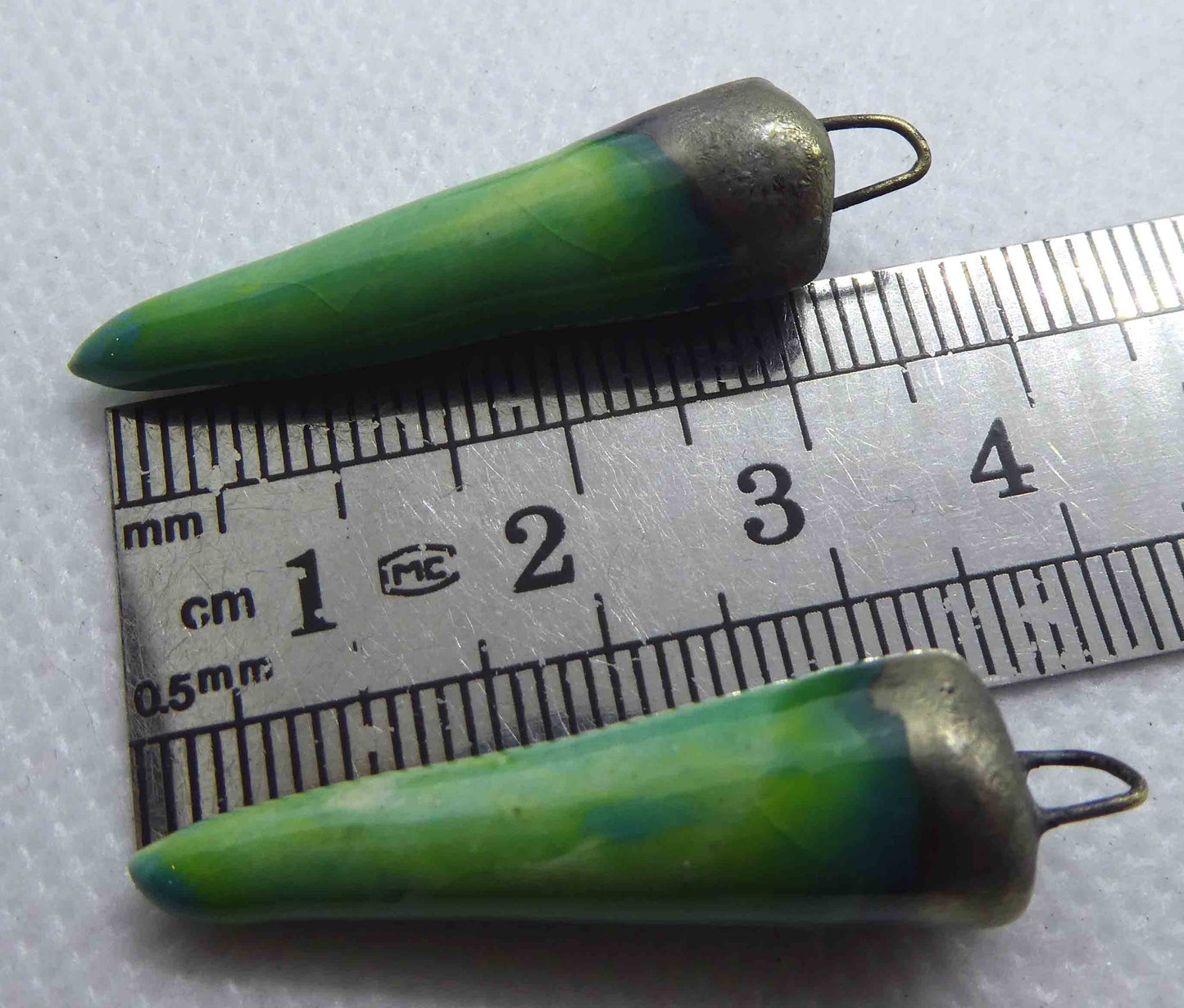 Ceramic Spikes Earring Charms - Caribbean Lime