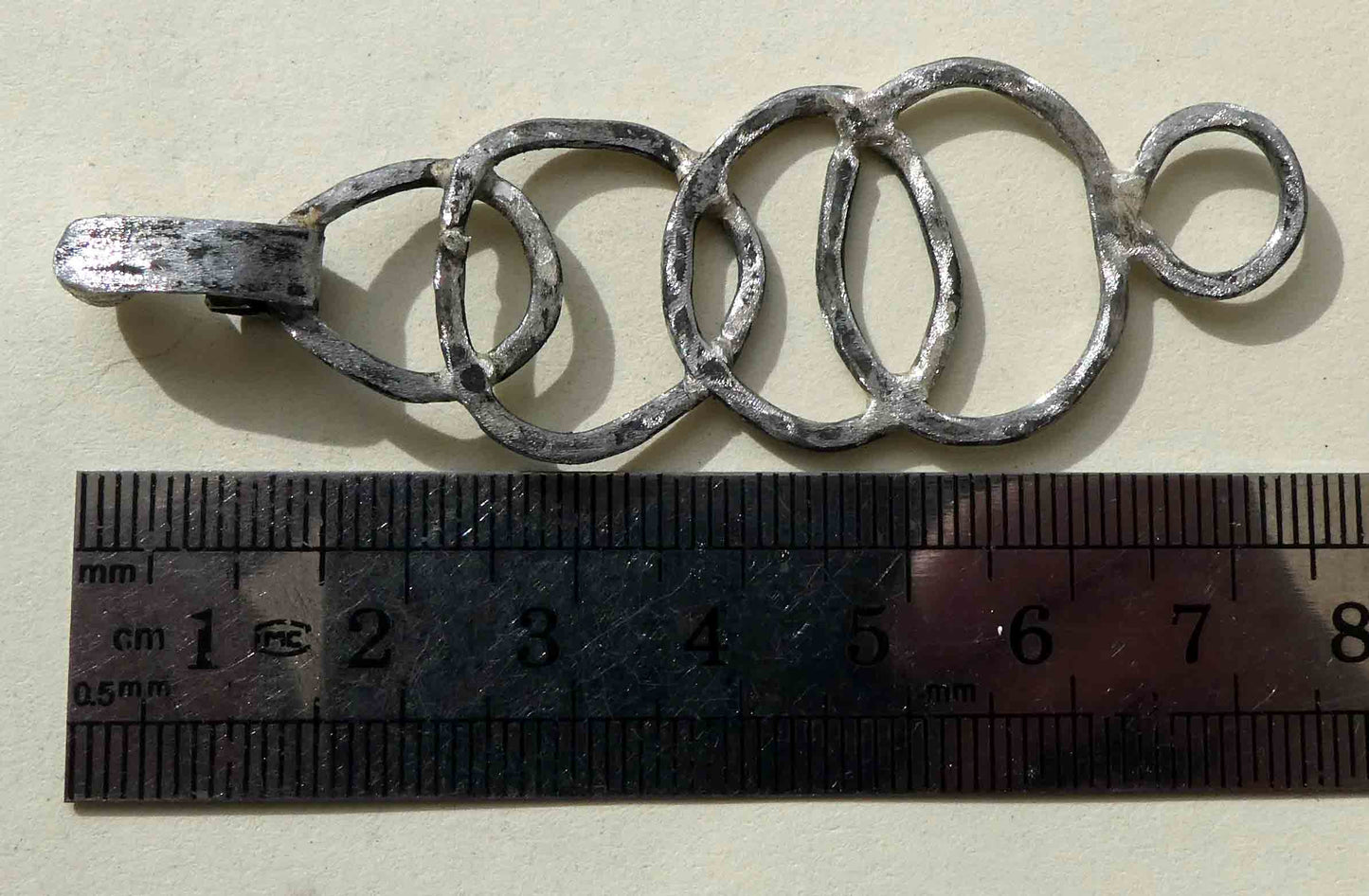 Steel Link Pendant with Silver