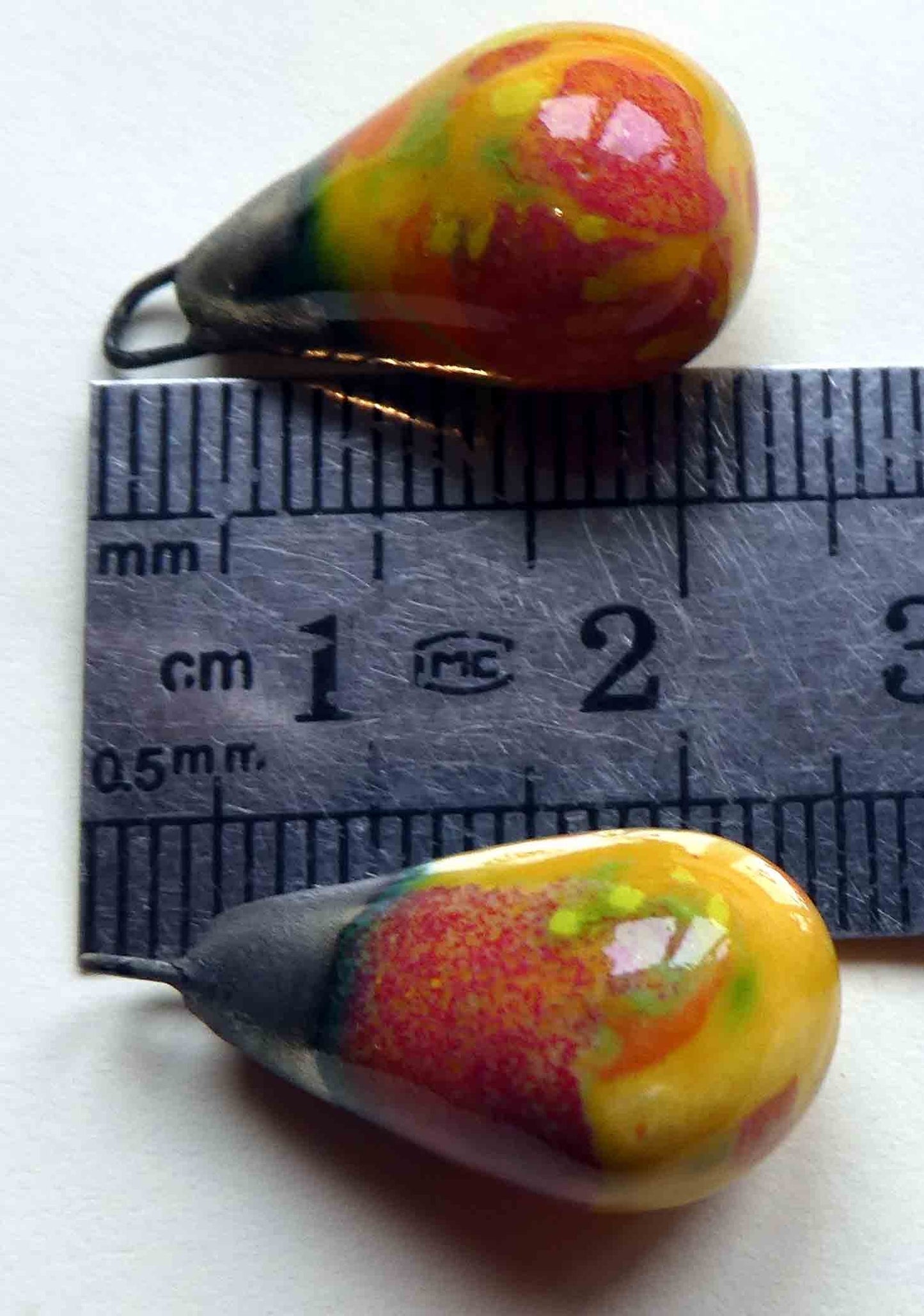 Ceramic Drops Earing Charms -Sassy Orange