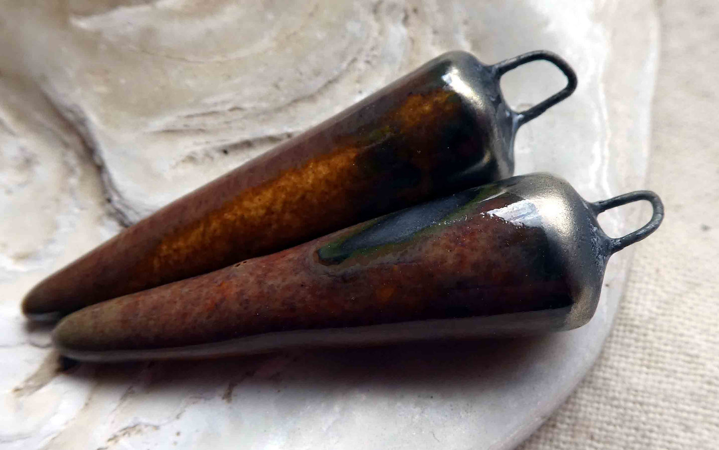 Ceramic Spikes Earring Charms -River Stone