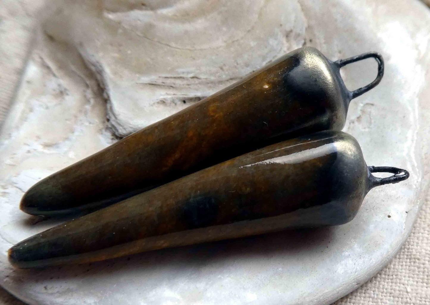 Ceramic Spikes Earring Charms -Spring Mist