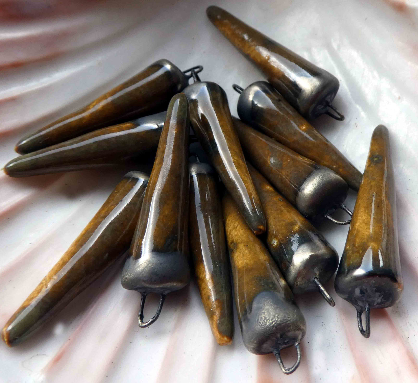 Ceramic Spikes Earring Charms -Spring Mist