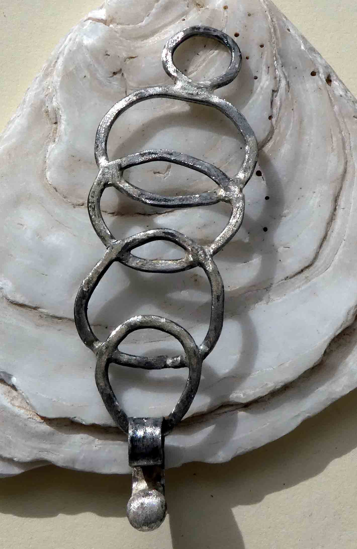 Steel Link Pendant with Silver