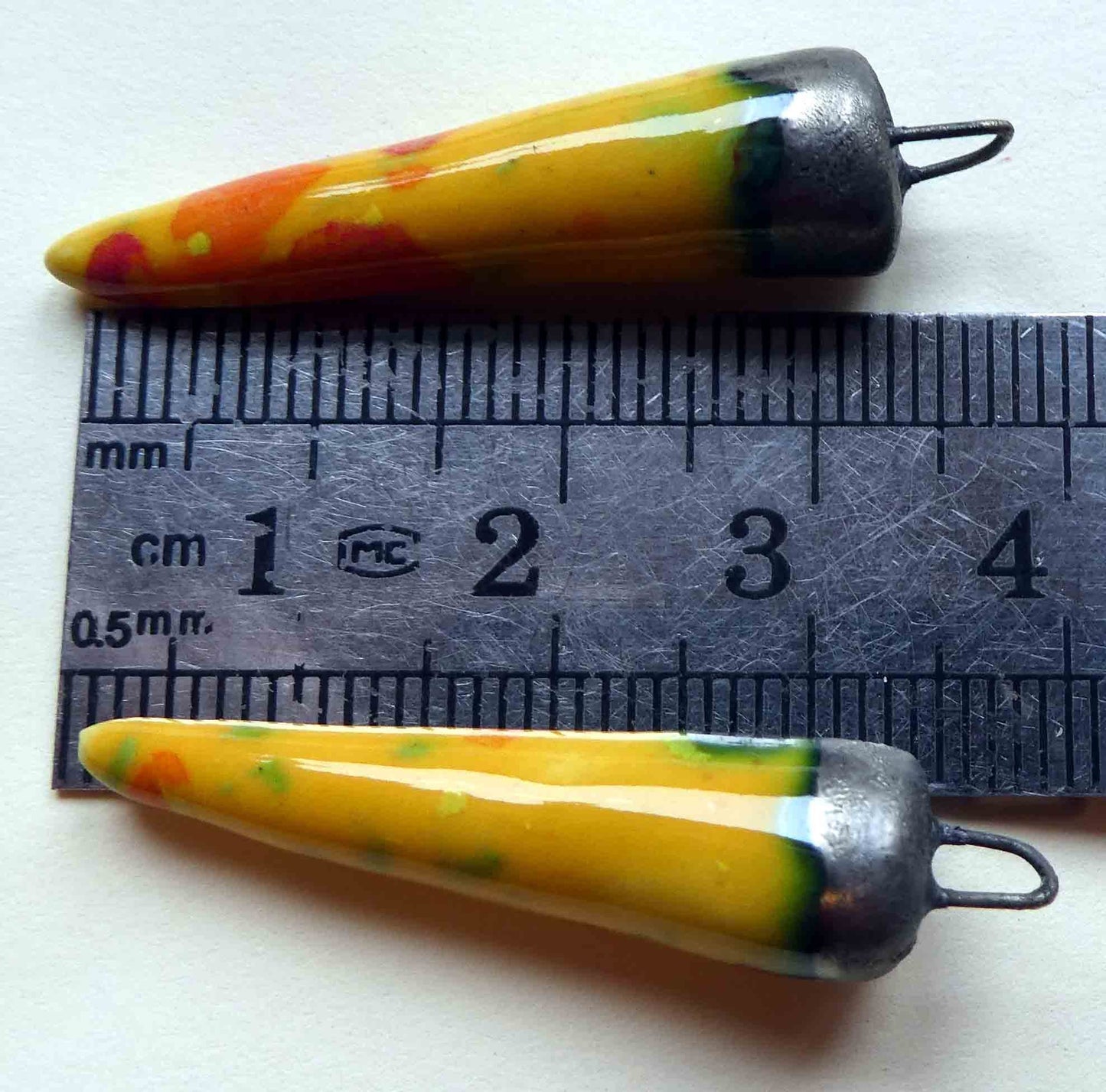 Ceramic Spike Earring Charms - Sassy Orange