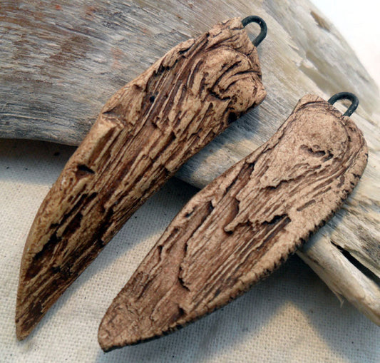 Ceramic Driftwood Shard Charms