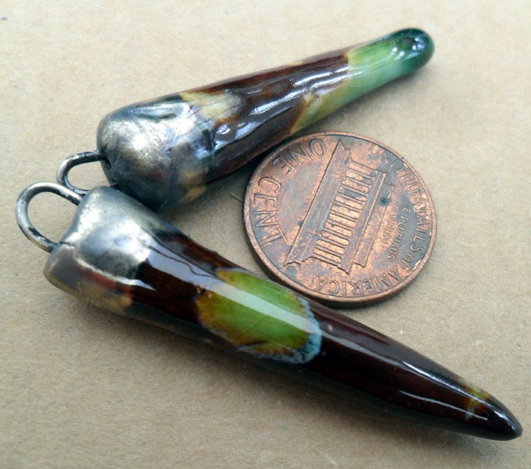 Ceramic Spikes Earring Charms - Murano