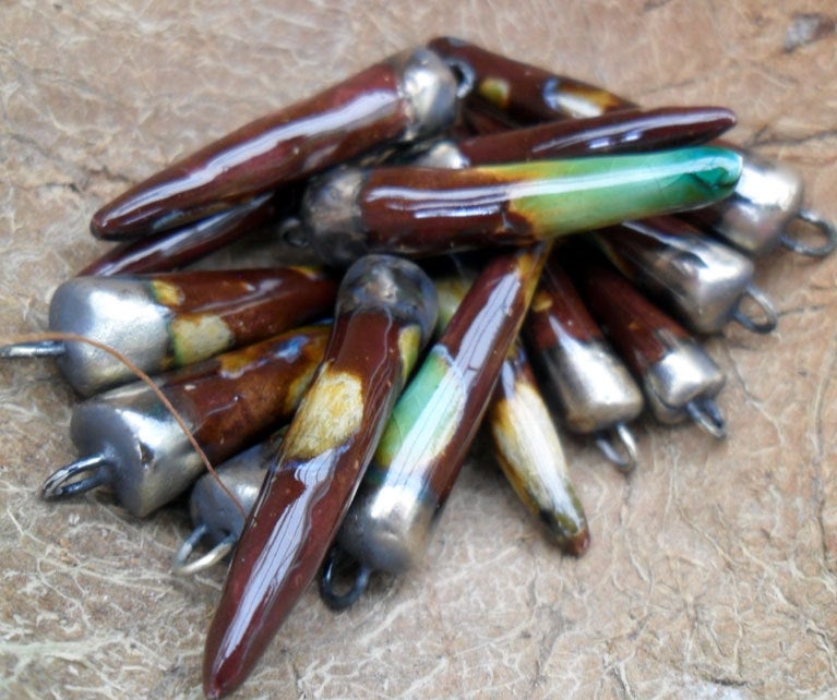 Ceramic Spikes Earring Charms - Murano