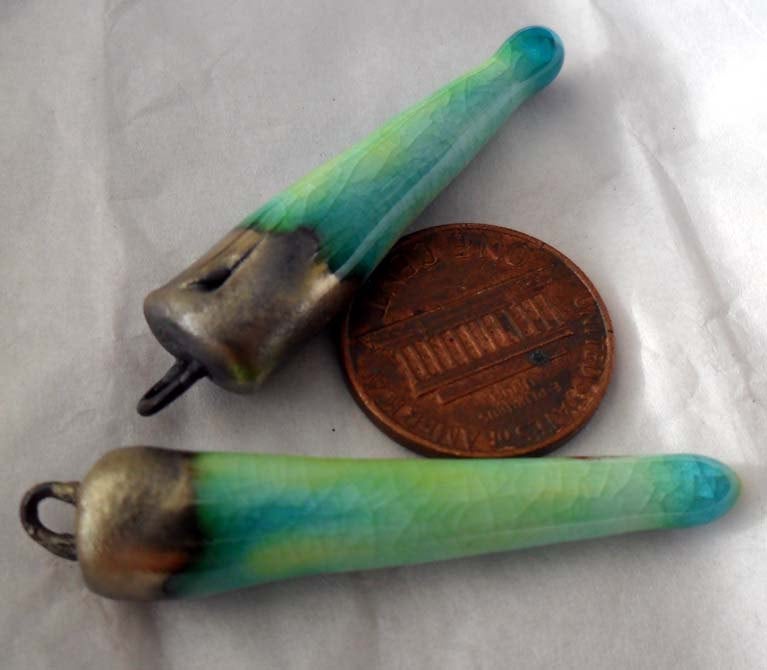 Ceramic Spikes Earring Charms - Lime