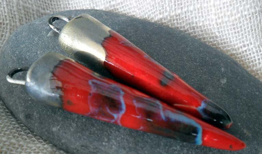 Ceramic Spikes Earring Charms Ladybird