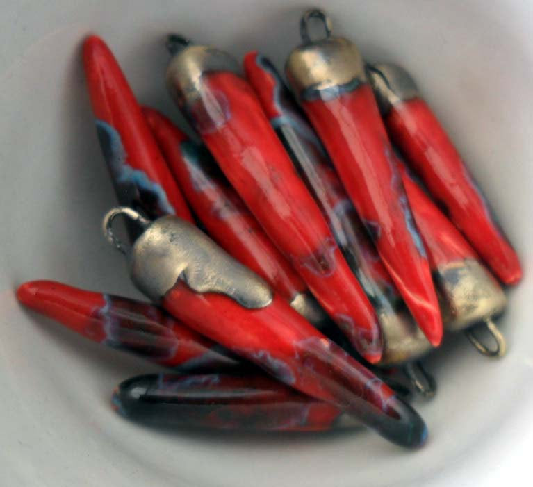 Ceramic Spikes Earring Charms Ladybird