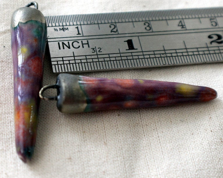 Ceramic Spikes Earring Charms - Floral Fantasy