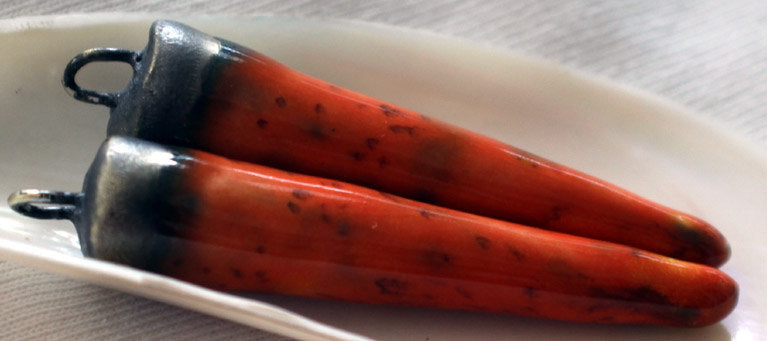 Ceramic Spikes Earring Charms -Wildfire