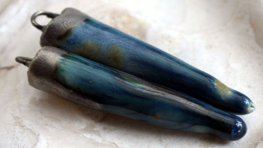 Ceramic Spikes Earring Charms - Monsoon Seas