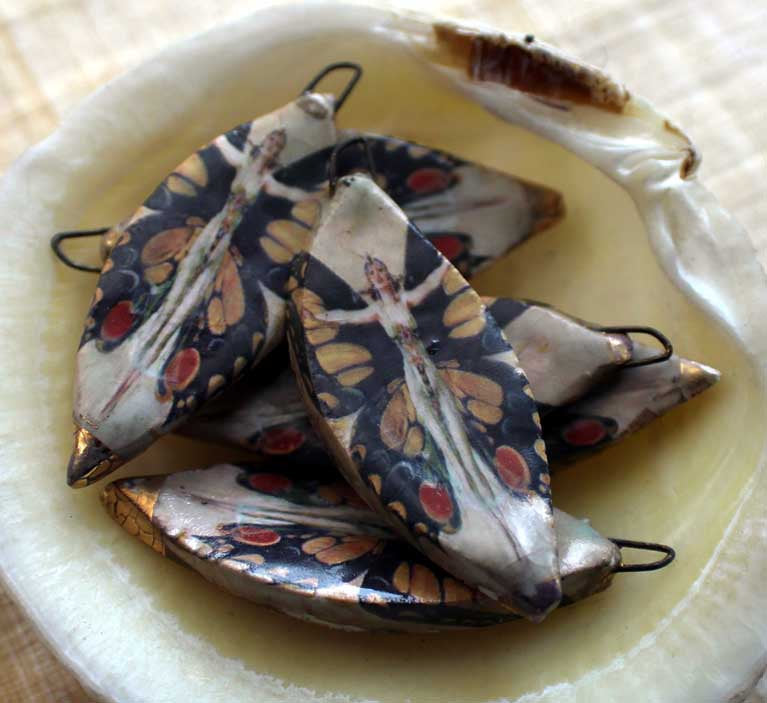 Ceramic Leyendecker Decal Earring Charms