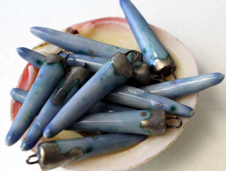 Ceramic Spikes Earring Charms -Sky Diamonds