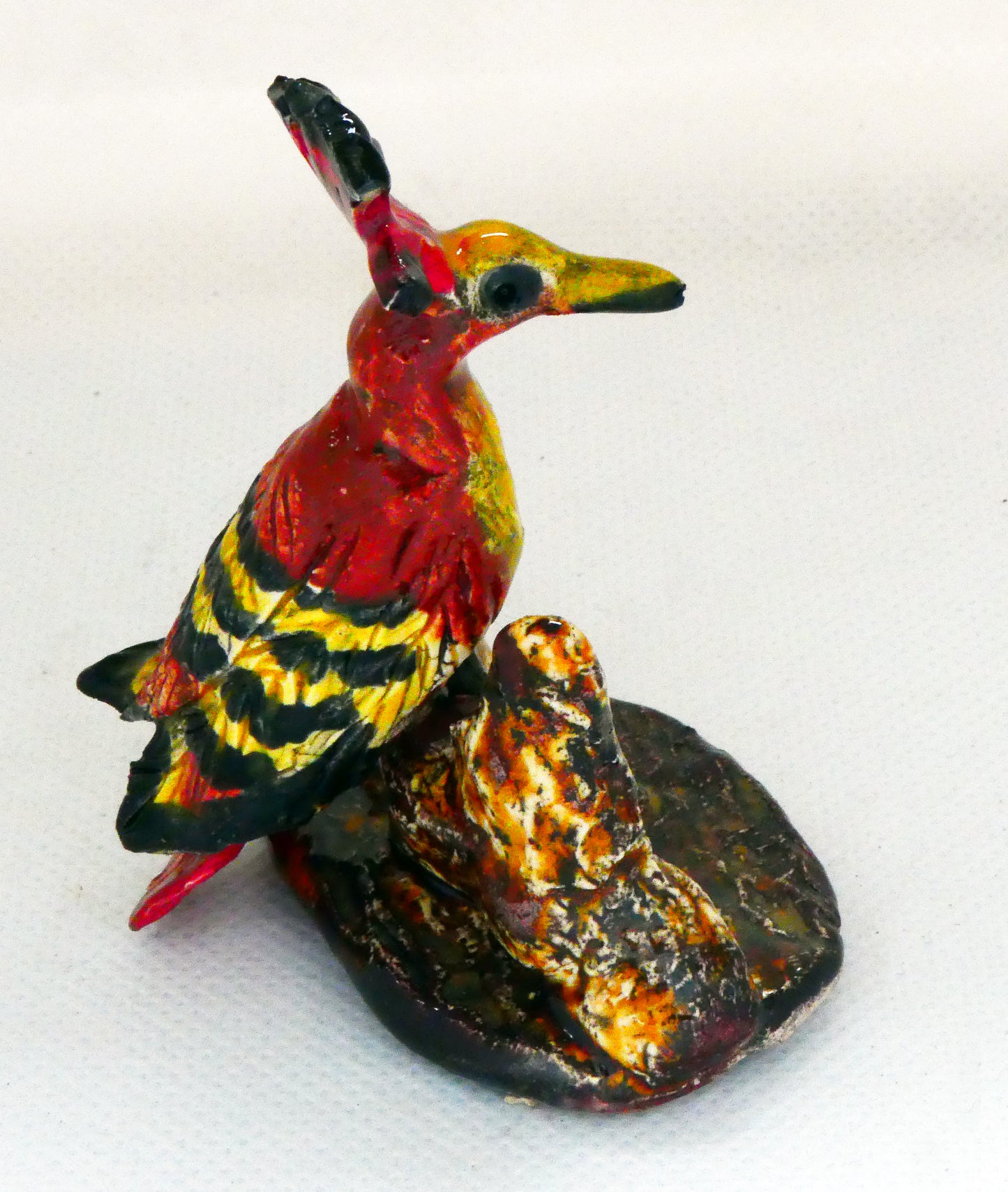Ceramic Royal Flycatcher on Branch Ornament