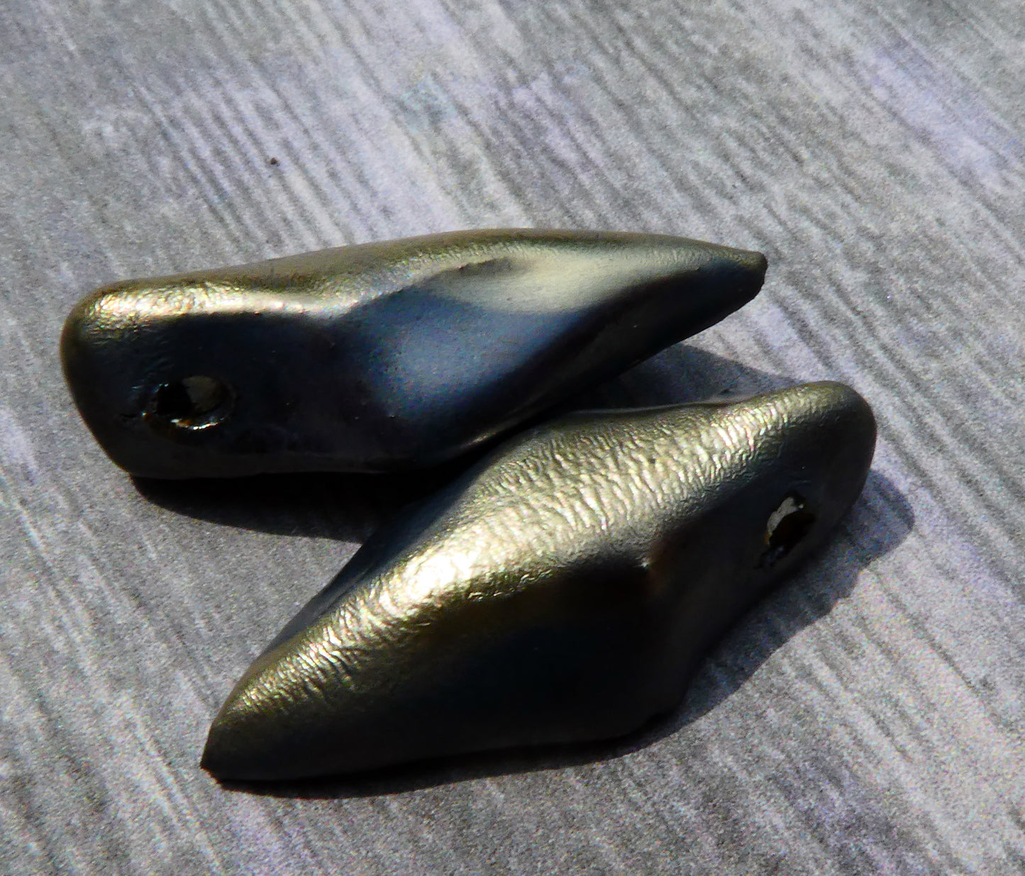 Ceramic Pointy Bead - Pewter