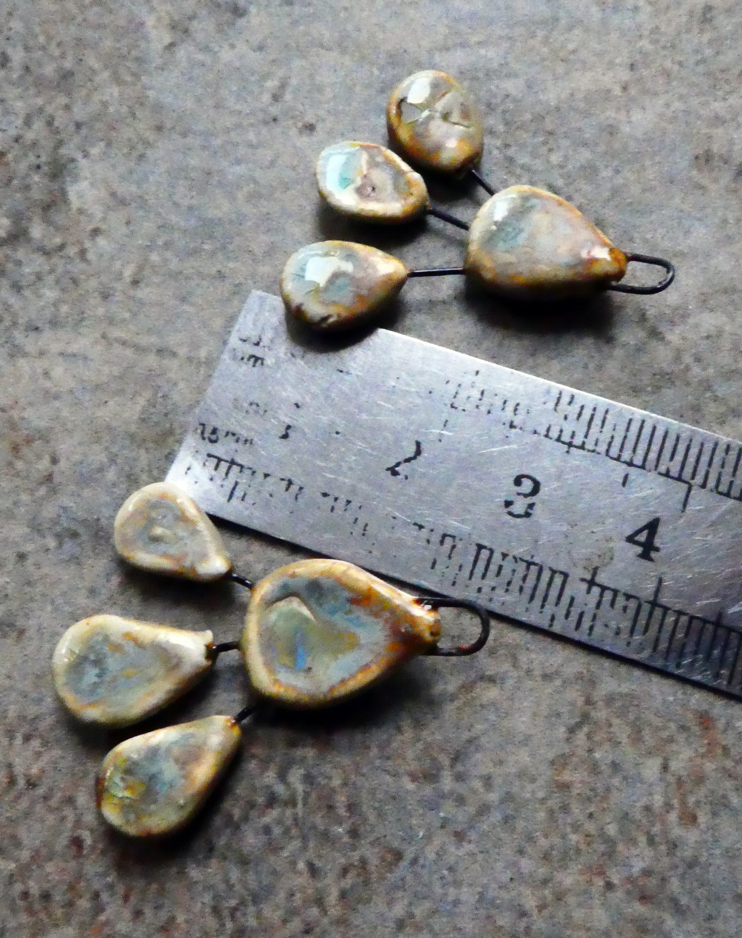 Ceramic Shell Chandelier Earring Dangles -Titanium #2