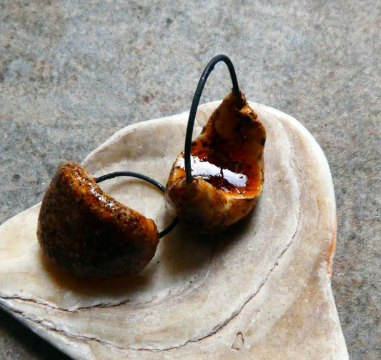 Ceramic  Sandy Sling Earring Charms - Cognac