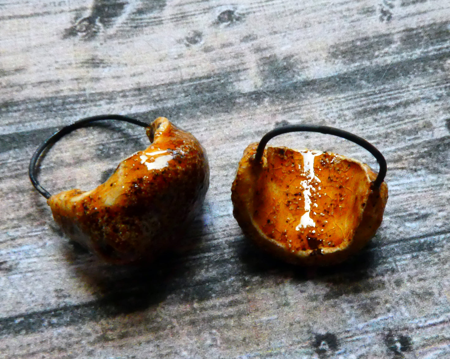 Ceramic  Sandy Sling Earring Charms - Cognac