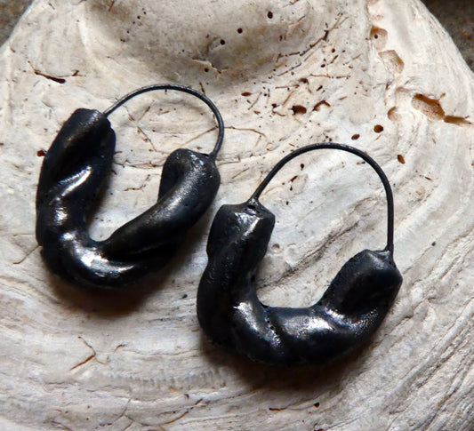 Ceramic Twisted Hoop Earring Charms - Steel