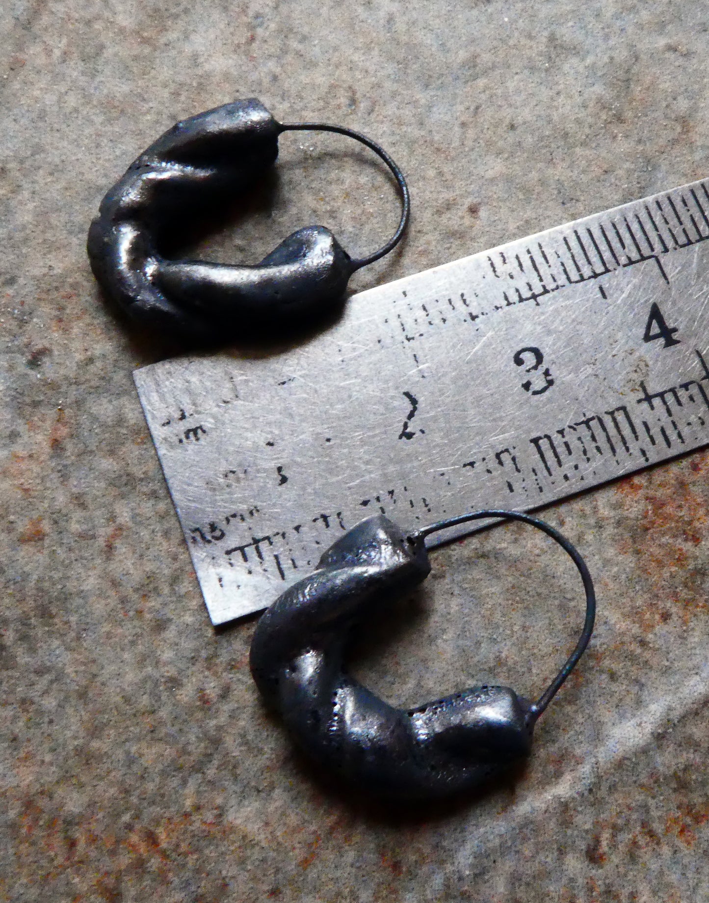 Ceramic Twisted Hoop Earring Charms - Steel