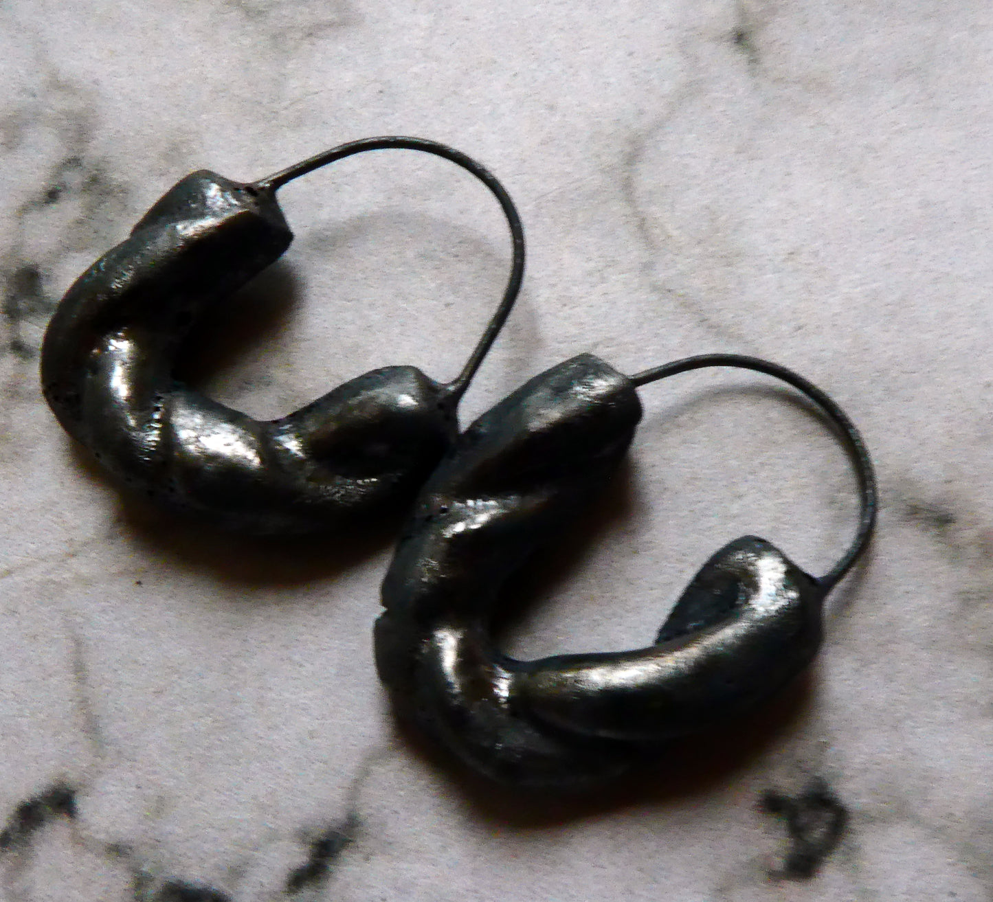 Ceramic Twisted Hoop Earring Charms - Steel