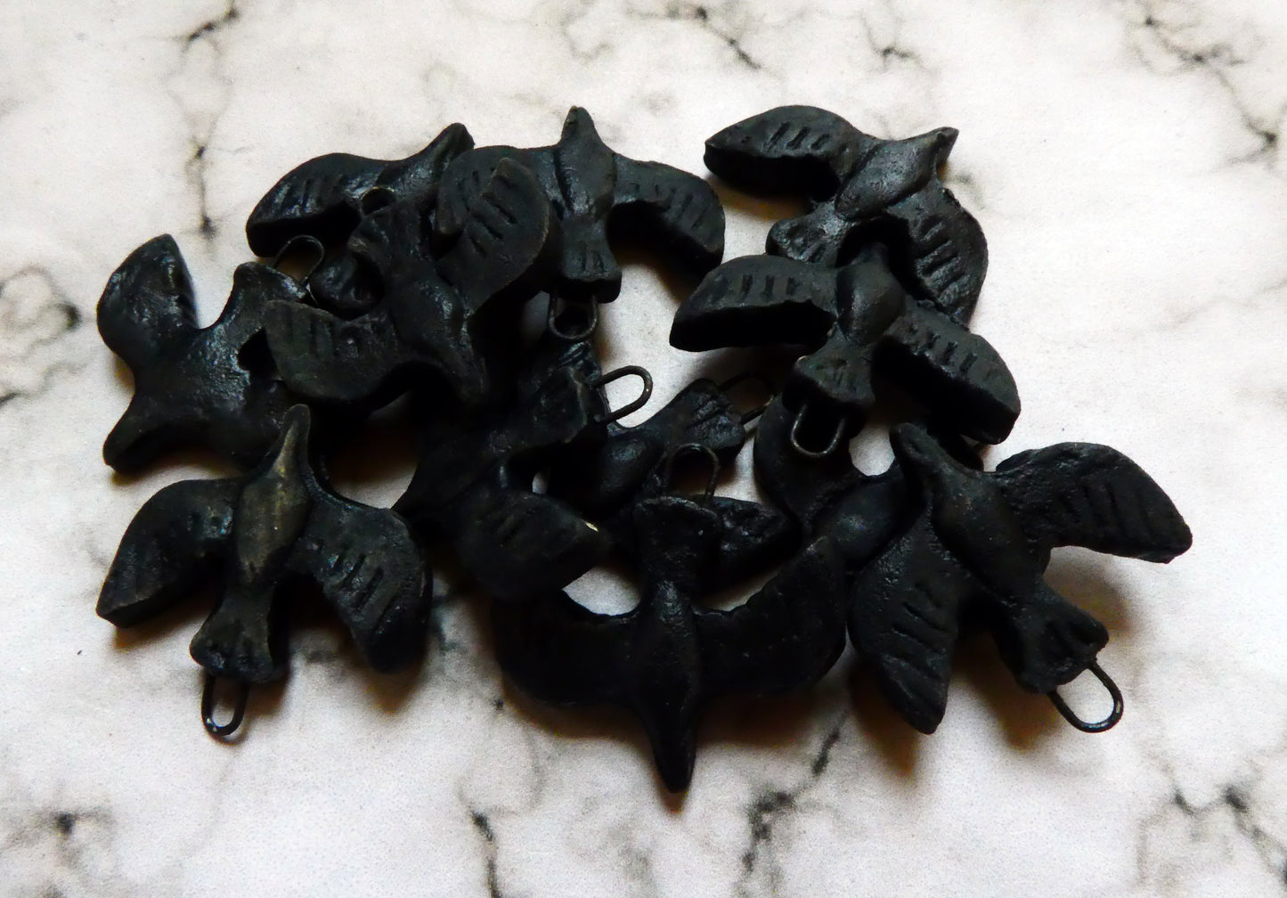 Ceramic Crow Earring Charms