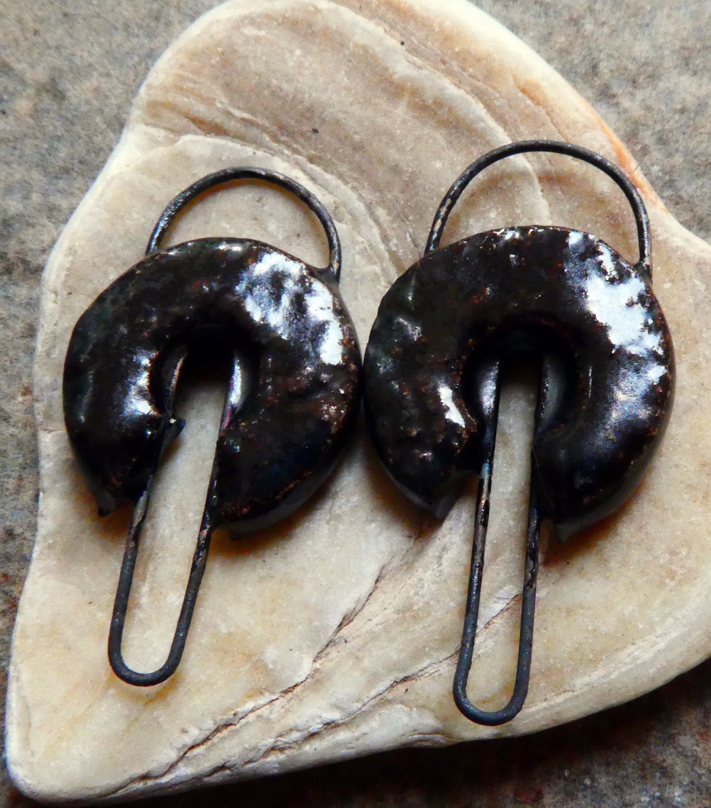 Ceramic Viking Earring Connectors - Reflecting