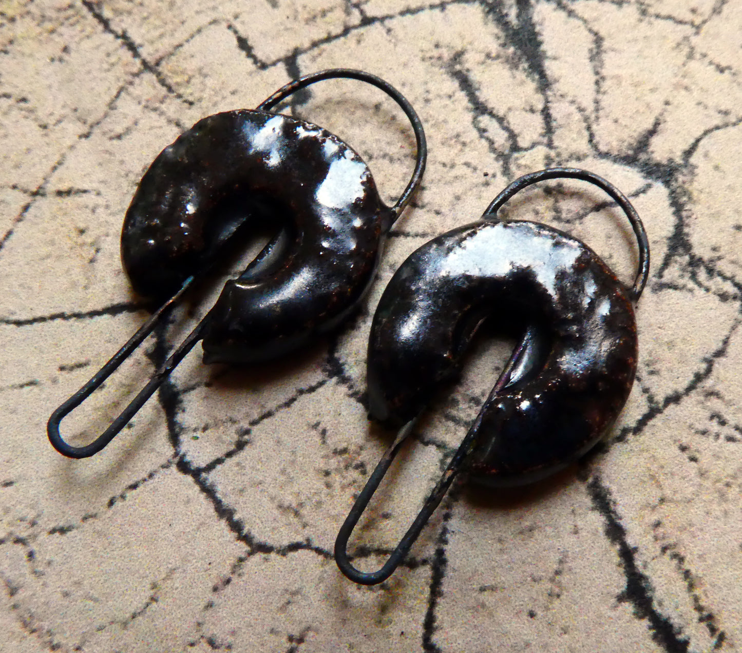 Ceramic Viking Earring Connectors - Reflecting