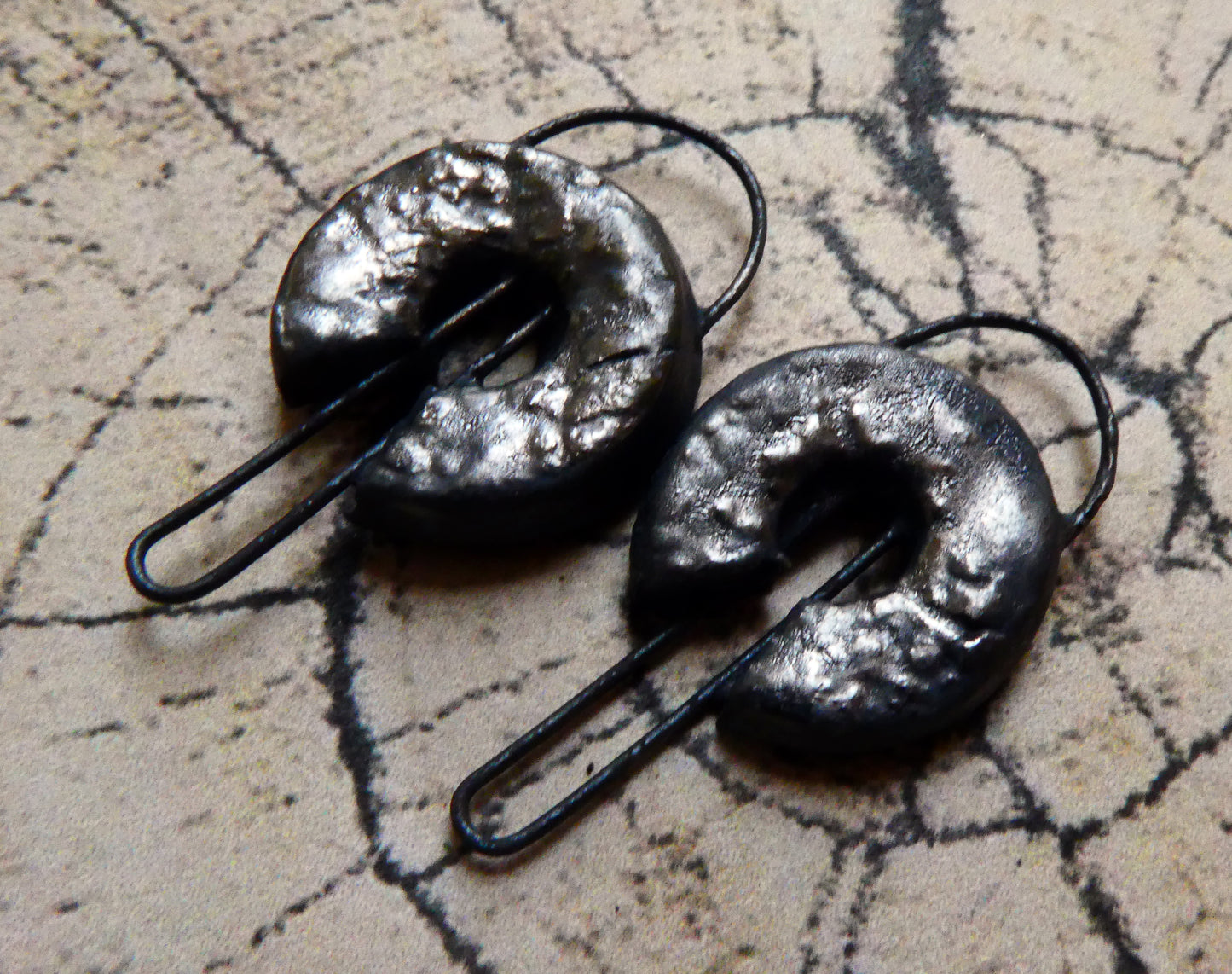 Ceramic Viking Earring Connectors -Steel