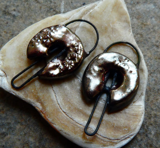 Ceramic Viking Earring Connectors -Baroque